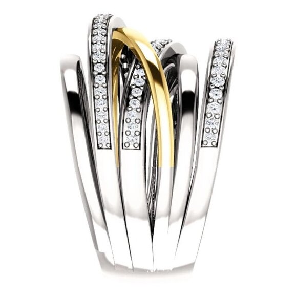 🎀 Multi Layer Stackable White Zircon Macro Pave Rings for Women, PD276